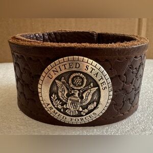 Man Leather Bracelet United State Armed Forces